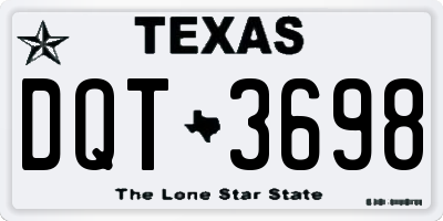 TX license plate DQT3698