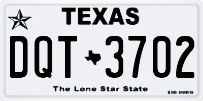 TX license plate DQT3702