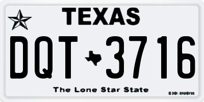 TX license plate DQT3716