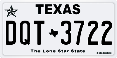 TX license plate DQT3722