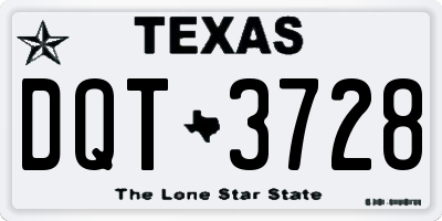 TX license plate DQT3728