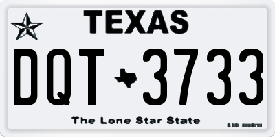 TX license plate DQT3733