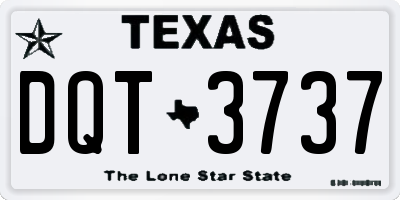 TX license plate DQT3737