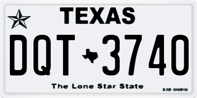 TX license plate DQT3740