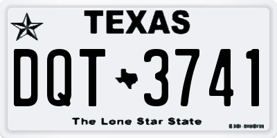 TX license plate DQT3741