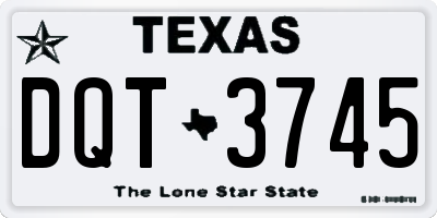 TX license plate DQT3745