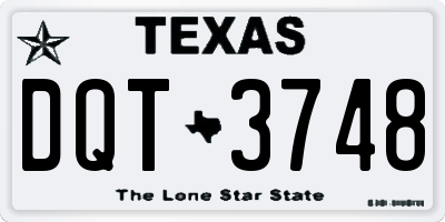 TX license plate DQT3748