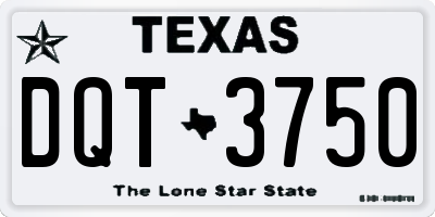 TX license plate DQT3750