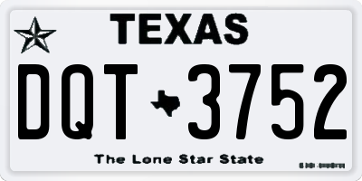 TX license plate DQT3752