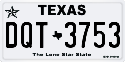 TX license plate DQT3753