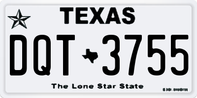 TX license plate DQT3755