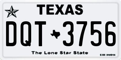 TX license plate DQT3756