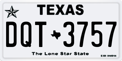 TX license plate DQT3757