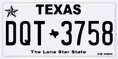 TX license plate DQT3758