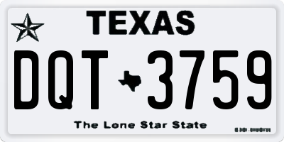 TX license plate DQT3759