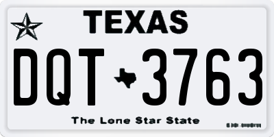 TX license plate DQT3763