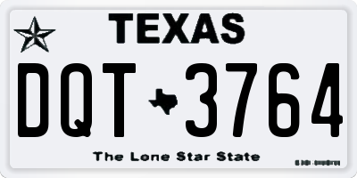 TX license plate DQT3764
