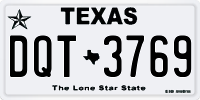 TX license plate DQT3769