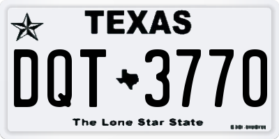TX license plate DQT3770