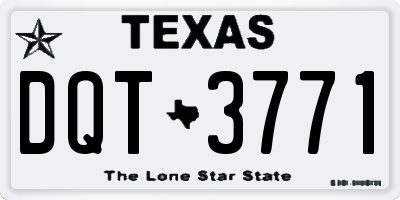 TX license plate DQT3771