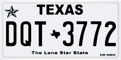 TX license plate DQT3772