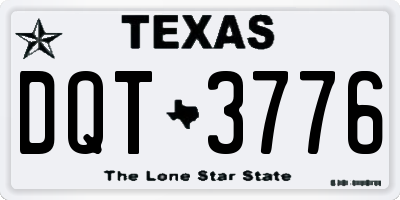TX license plate DQT3776