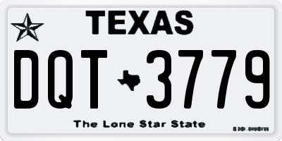TX license plate DQT3779