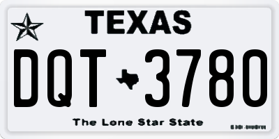 TX license plate DQT3780