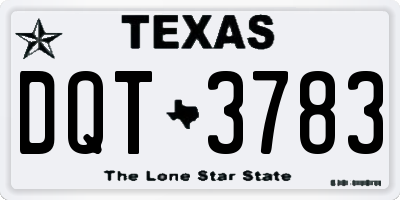 TX license plate DQT3783
