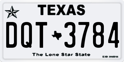 TX license plate DQT3784