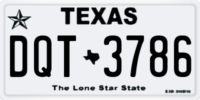 TX license plate DQT3786
