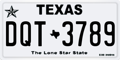 TX license plate DQT3789