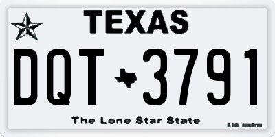 TX license plate DQT3791