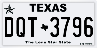 TX license plate DQT3796