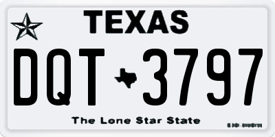 TX license plate DQT3797