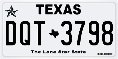 TX license plate DQT3798