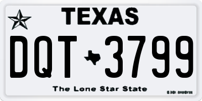 TX license plate DQT3799