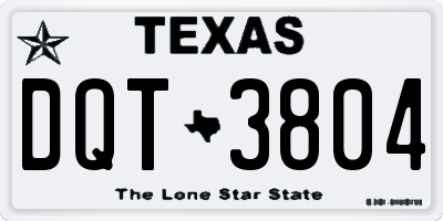 TX license plate DQT3804