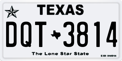 TX license plate DQT3814
