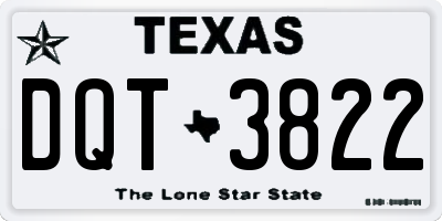 TX license plate DQT3822