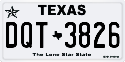 TX license plate DQT3826