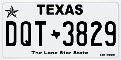 TX license plate DQT3829