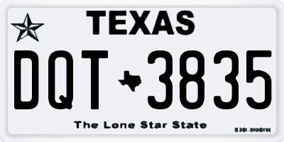 TX license plate DQT3835