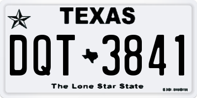 TX license plate DQT3841