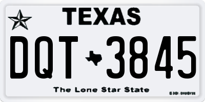 TX license plate DQT3845