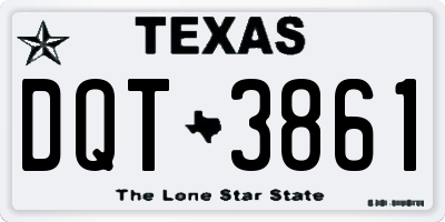 TX license plate DQT3861