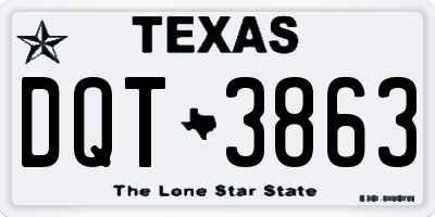 TX license plate DQT3863