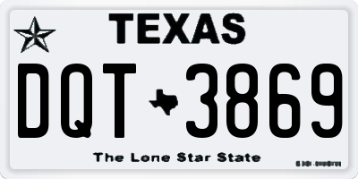 TX license plate DQT3869