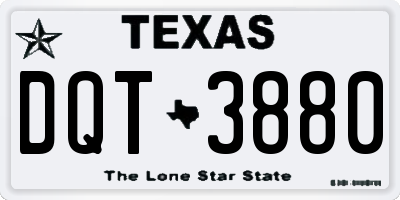 TX license plate DQT3880
