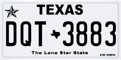 TX license plate DQT3883